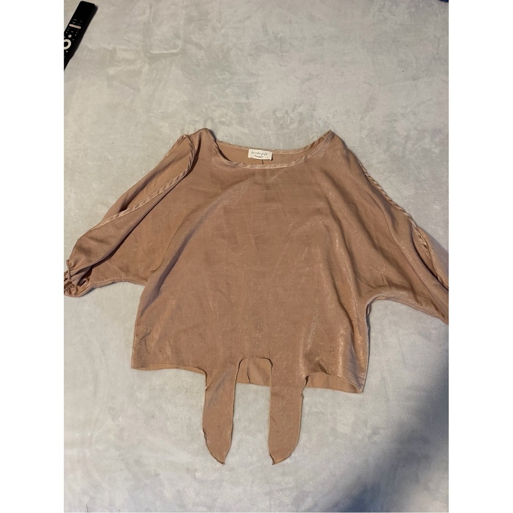 Lavender Field Tie-Front Crop Top Women S Taupe Good Boho Dolman Sleeve